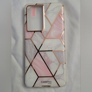 Stylish Pink Marble Geometric Phone Case